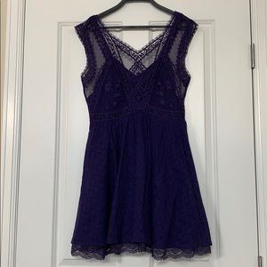 ⭐️ Free People Dark Blue/Purple lace dress ⭐️